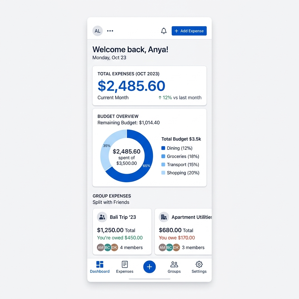 Trackspense Mobile App Mockup
